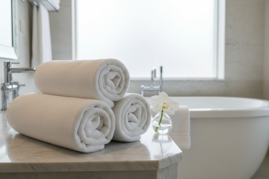 toalla de baño de hotel blanca 